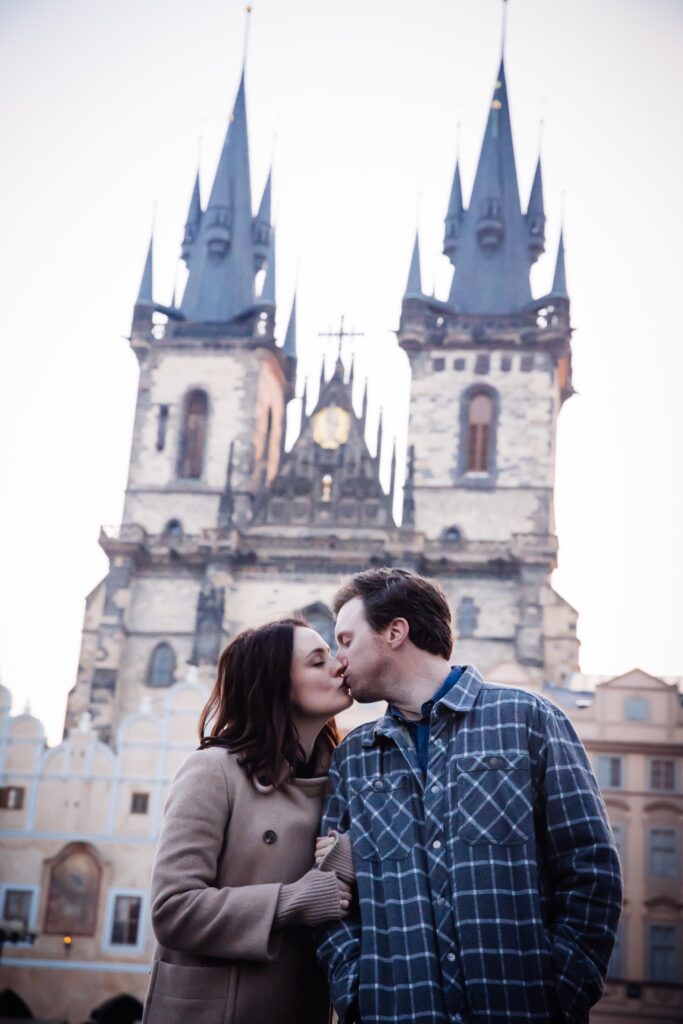 Prague Engagement Photoshoot - Church of Our Lady before Týn